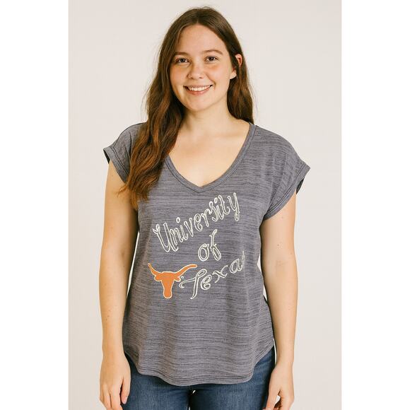University of Texas UT longhorns hook em spell out game day t womens M v neck - Picture 2 of 7
